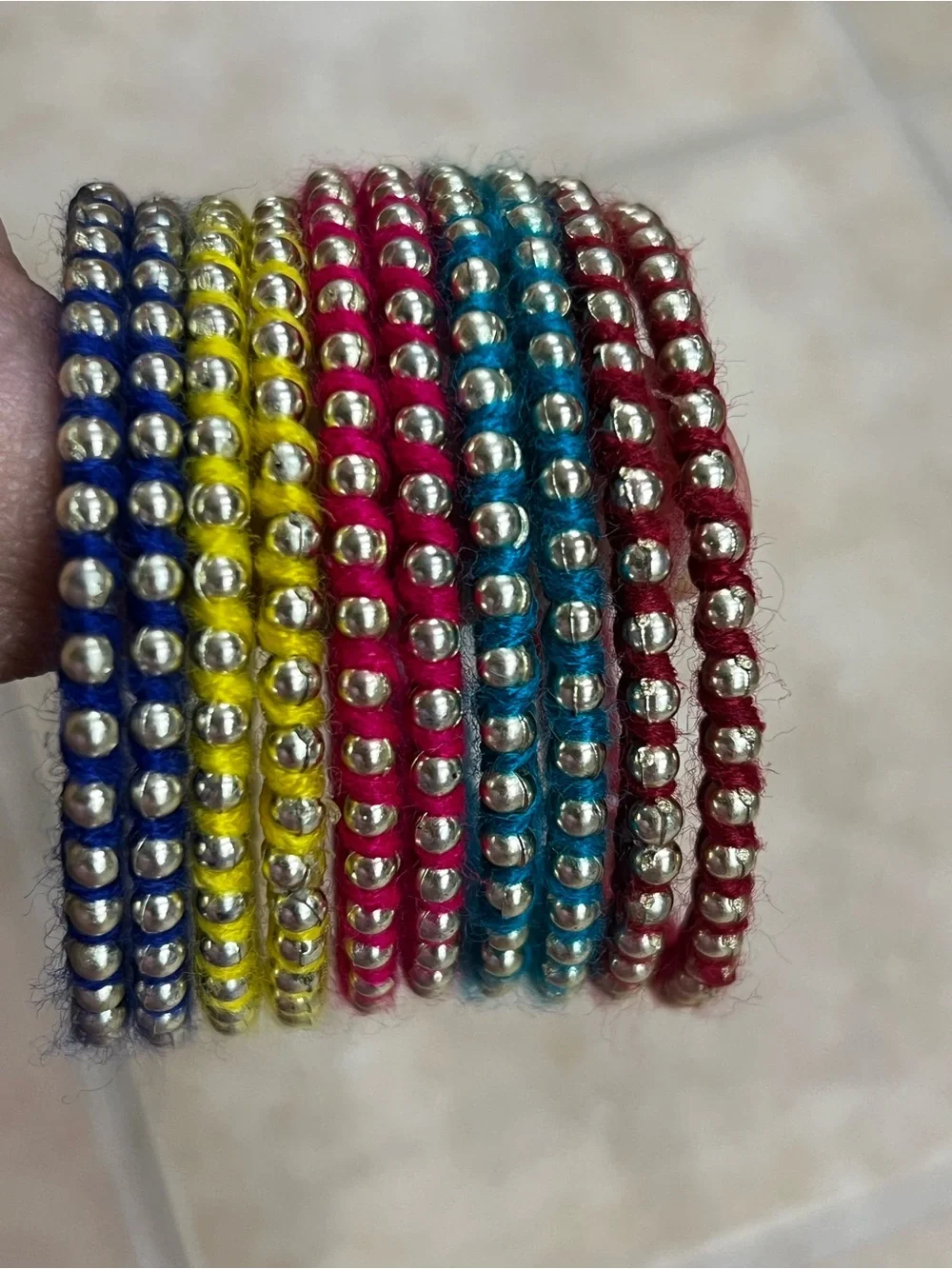 Colorful Beaded Wrap Bracelet Set Indian Pakistani baby girls bangles